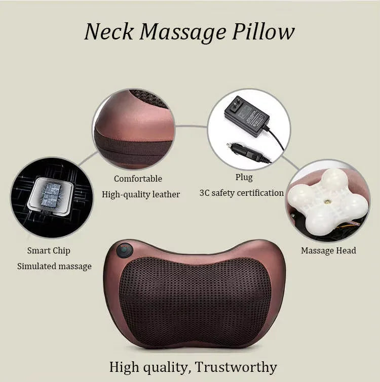 Best Price Multi-Function Electronic Shiatsu Neck Massager Cushion Back Office Home Travel Pillow Shoulder Device Pain Relief