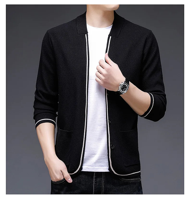 Top Quality New Autum Winter Brand Fashion Slim Fit Knit Cardigan Men Japanese Sweater Casual Coats Jacket Mens Clothes 2025