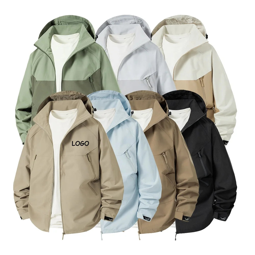 New Fashion Sports Windbreaker Outdoor Men's Jogging Sportswear Customized Reflective Waterproof Zipper Sports Jacket for Men