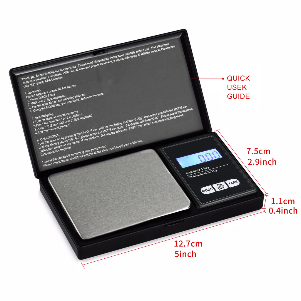 0.05g 100g Pocket Scale High Accurate Precision Electronic Scale Liquid Crystal Display Screen