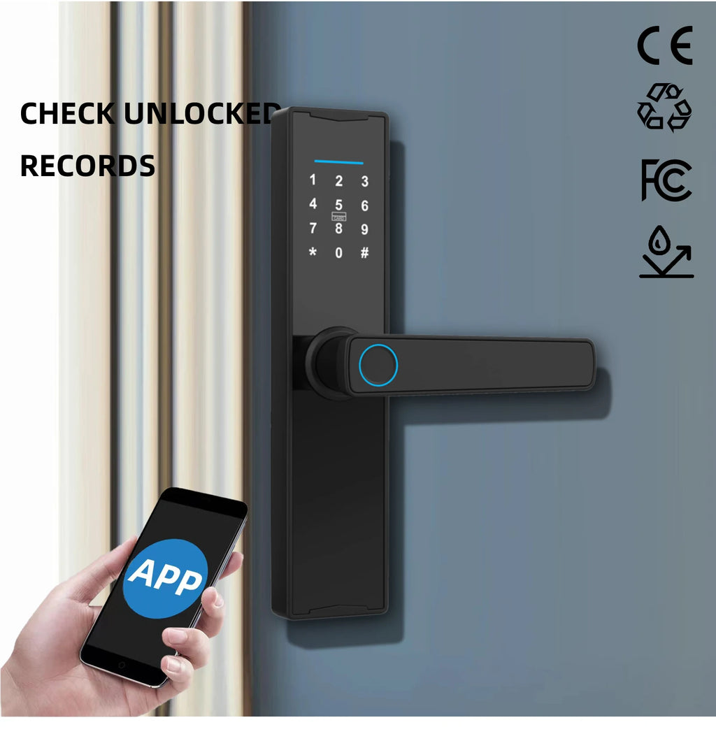 Cerradura Inteligente Wifi TTLock Intelligent Digital Mortise Combination Electronic Key Handle Apartment Smart Door Lock