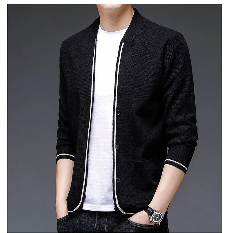 Top Quality New Autum Winter Brand Fashion Slim Fit Knit Cardigan Men Japanese Sweater Casual Coats Jacket Mens Clothes 2025