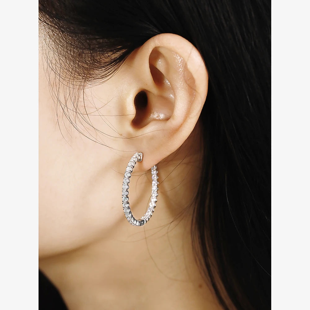 TBCYD 1.8MM D Color VVS1 Moissanite Hoop Earrings For Women GRA Certified S925 Silver Ear Studs Wedding Party Fine Jewelry Gifts