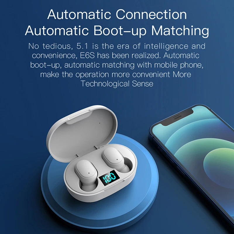 LED Digital Display Wireless Earphones Wireless Bluetooth Headset Noise Cancelling Sports Headphones Universal Bluetooth Earbuds