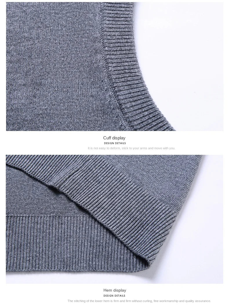 2025 High Quality New Autum Winter Fashion Brand V Neck Knit Korean Vest Christmas Sweater Men Woolen Casual Mens Clothes