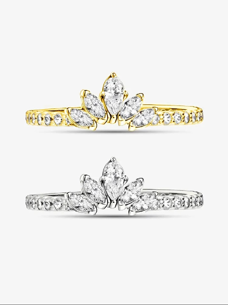 925 Sterling Silver Brilliant Luxury Zircon Exquisite Crown Ring For Women Engagement Wedding Luxury High Quality Fine Jewelry