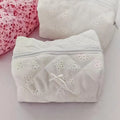 1Pcs Large Capacity Makeup Organizer Women Lace Bow Cosmetic Bag Travel Toiletry Bag Storage Bag Zipper Ruffles Pencil Case