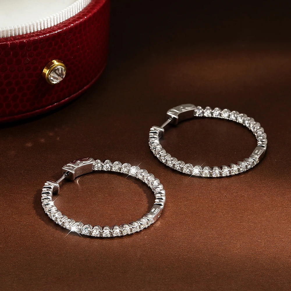 TBCYD 1.8MM D Color VVS1 Moissanite Hoop Earrings For Women GRA Certified S925 Silver Ear Studs Wedding Party Fine Jewelry Gifts