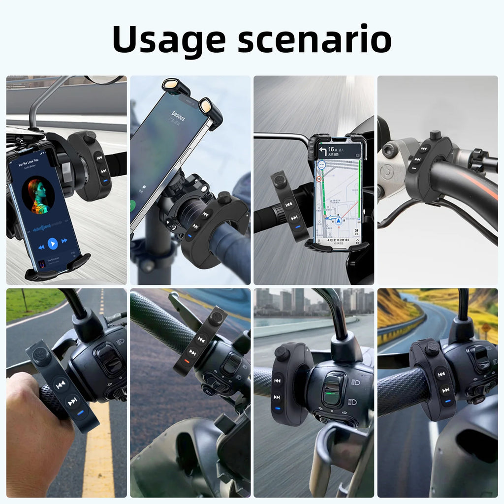 Motorcycle Handlebar Control Bluetooth-compatible Wireless Hands-free Calls Remote Control Waterproof Bike Handlebar Media