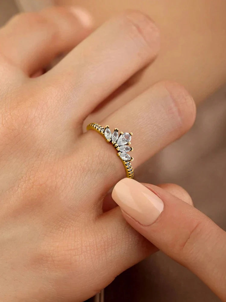 925 Sterling Silver Brilliant Luxury Zircon Exquisite Crown Ring For Women Engagement Wedding Luxury High Quality Fine Jewelry