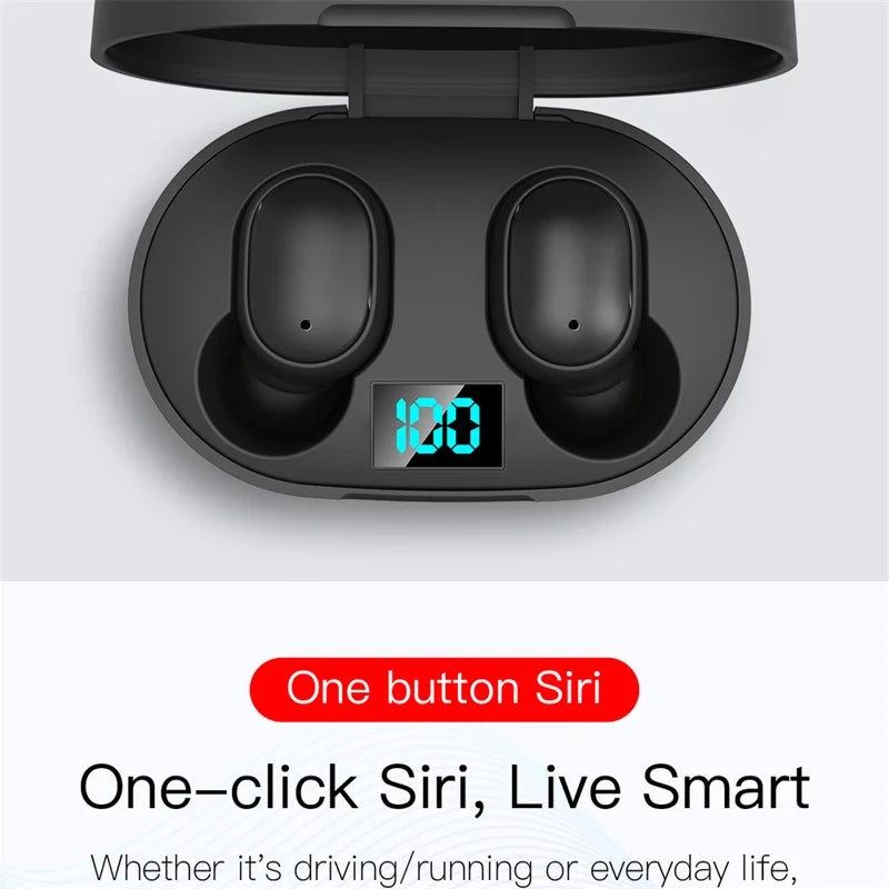 LED Digital Display Wireless Earphones Wireless Bluetooth Headset Noise Cancelling Sports Headphones Universal Bluetooth Earbuds