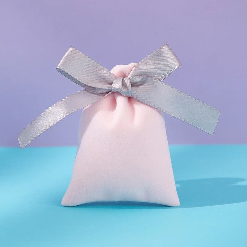 10Pcs Ribbon Velvet Gift Bag Wedding Favors Jewelry Pouches Earrings Ring Stud Nail Headset Phone Case Headset Pocket Organizer