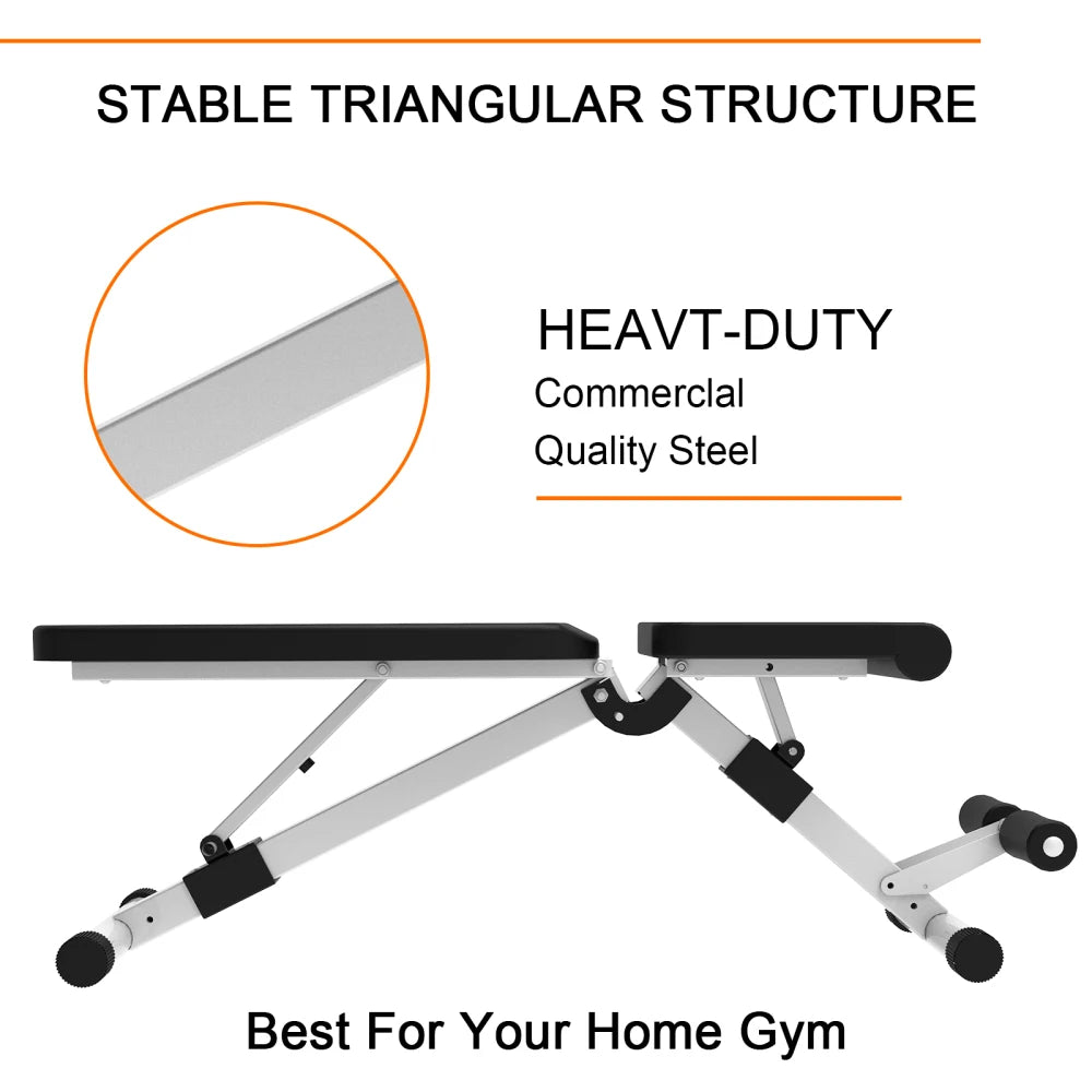 Dumbbell Bench Leather Steel Stable Comfortable
