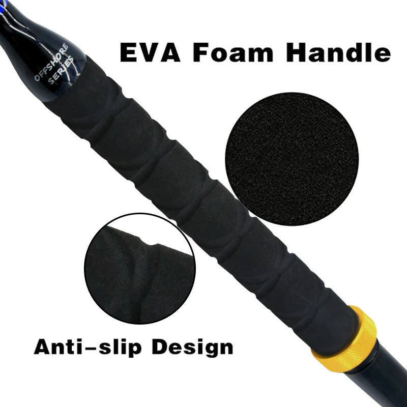 1.8m Sea Fishing Heavy Fishing Rod Goods 3+1 Roller Guid 80LBS 100LBS 130LBS Big Game Boat Trolling Rod Winter Rod Tuna