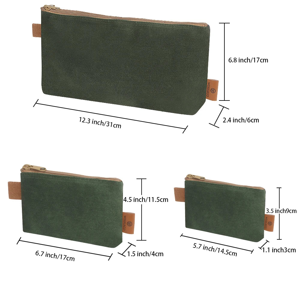 Kosibate Waterproof Waxed Canvas Pouch Gadget Case Storage Organizer Multi-function Electrical Tool Bag