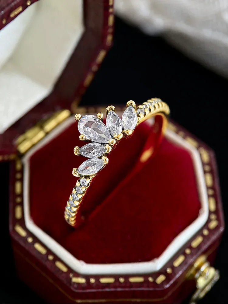 925 Sterling Silver Brilliant Luxury Zircon Exquisite Crown Ring For Women Engagement Wedding Luxury High Quality Fine Jewelry