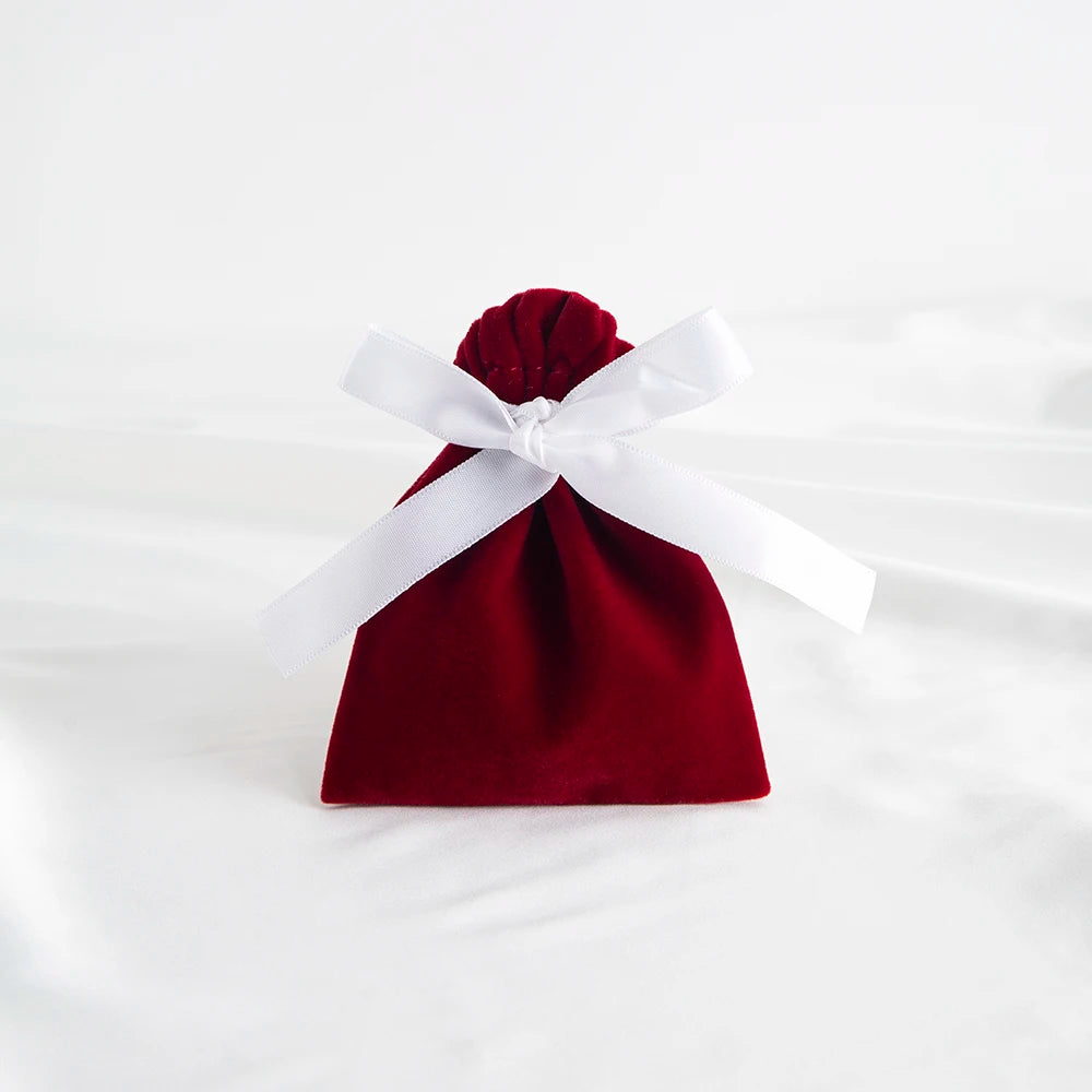 10Pcs Ribbon Velvet Gift Bag Wedding Favors Jewelry Pouches Earrings Ring Stud Nail Headset Phone Case Headset Pocket Organizer