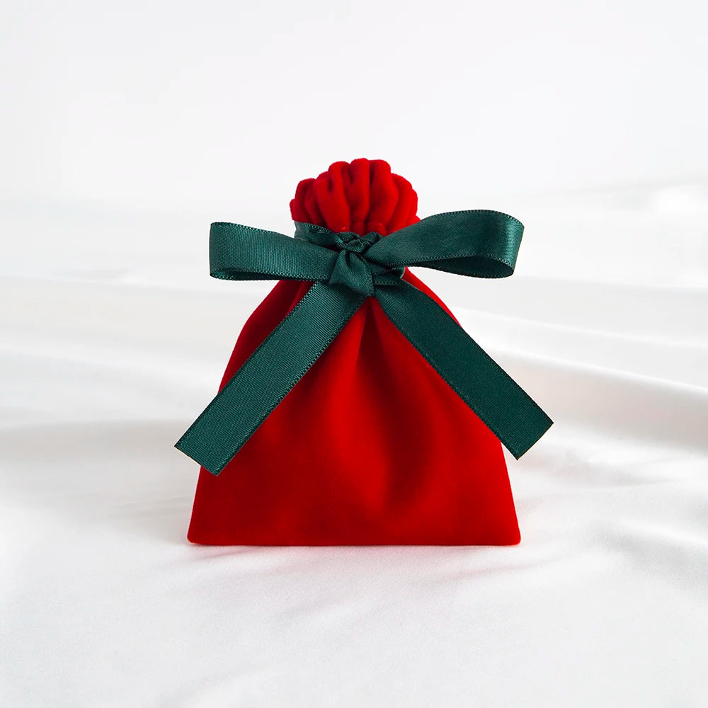 10Pcs Ribbon Velvet Gift Bag Wedding Favors Jewelry Pouches Earrings Ring Stud Nail Headset Phone Case Headset Pocket Organizer