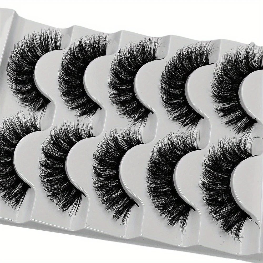 3Boxes(15Pairs) Fluffy Thick Lashes Full Strip Lashes Fluffy 3D Fake Lashes Makeup Messy False Eyelashes