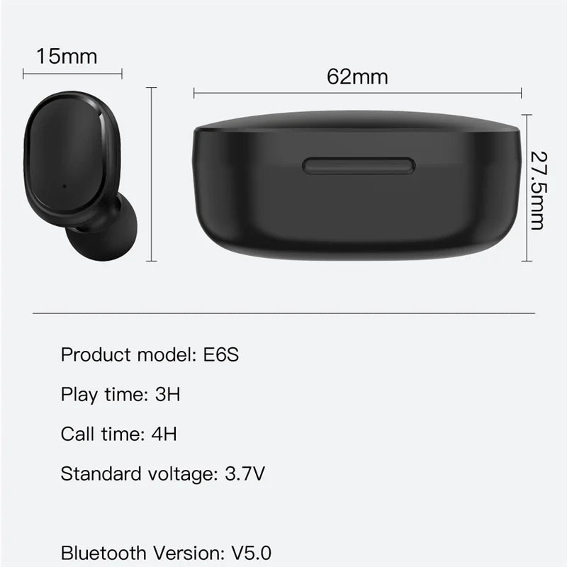 LED Digital Display Wireless Earphones Wireless Bluetooth Headset Noise Cancelling Sports Headphones Universal Bluetooth Earbuds