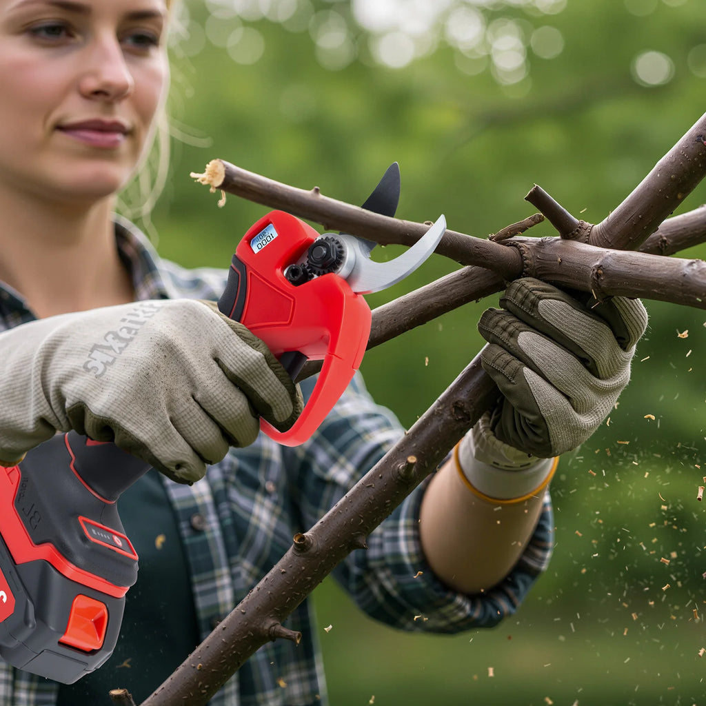 Electric Pruning Shears 46mm Cutting Diameter Cordless Power Pruner for Garden Tree Pruner Branch,Garden Scissors w/ LCD Display