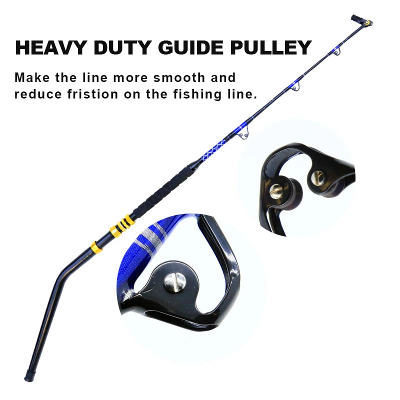 1.8m Sea Fishing Heavy Fishing Rod Goods 3+1 Roller Guid 80LBS 100LBS 130LBS Big Game Boat Trolling Rod Winter Rod Tuna