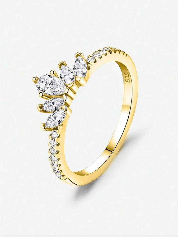 925 Sterling Silver Brilliant Luxury Zircon Exquisite Crown Ring For Women Engagement Wedding Luxury High Quality Fine Jewelry