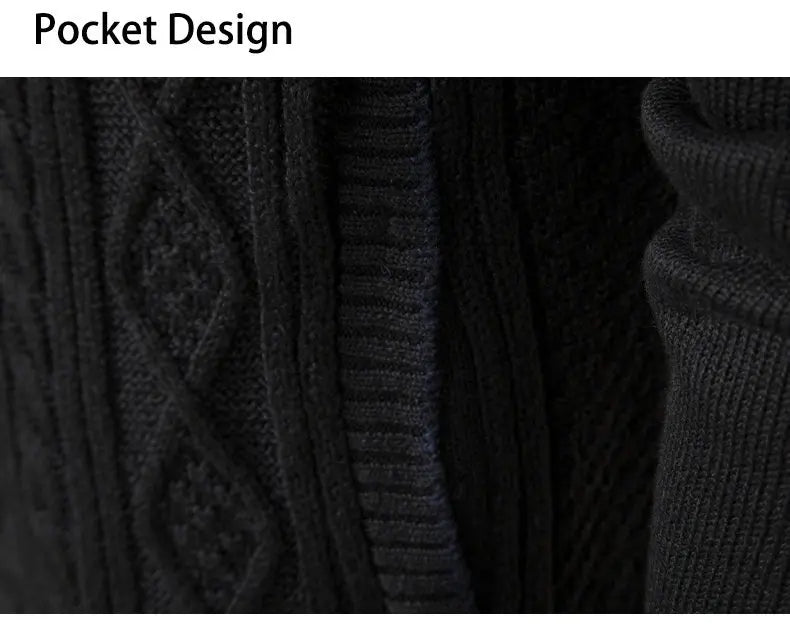Men Cardigan Sweaters 2024 Autumn Winter New Warm Cashmere Wool Zipper Stand-up Collar Casual Knitwear SweaterCoat Mens Clothes