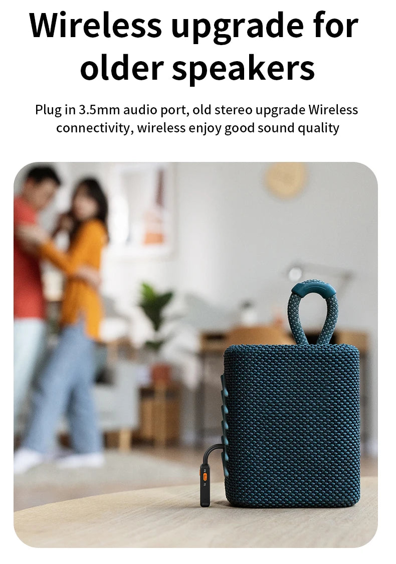 Bluetooth 5.4 Audio Receiver Transmitter 3.5MM AUX HIFI Stereo Music Wireless Adapter With Mic For Car speaker TV PC Headphones