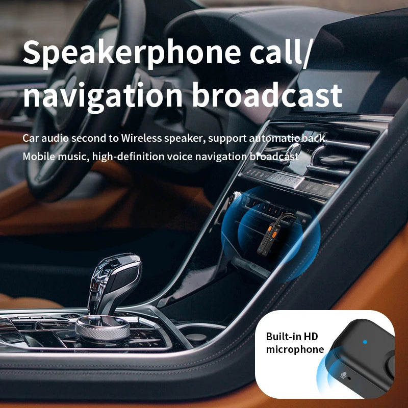 Bluetooth 5.4 Audio Receiver Transmitter 3.5MM AUX HIFI Stereo Music Wireless Adapter With Mic For Car speaker TV PC Headphones