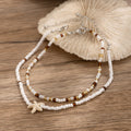 PuRui 2 pcs Sets Beaded Anklets For Women White Acrylic Starfish Ankle Chain Girls Csaual Accessories New In For Beach Party