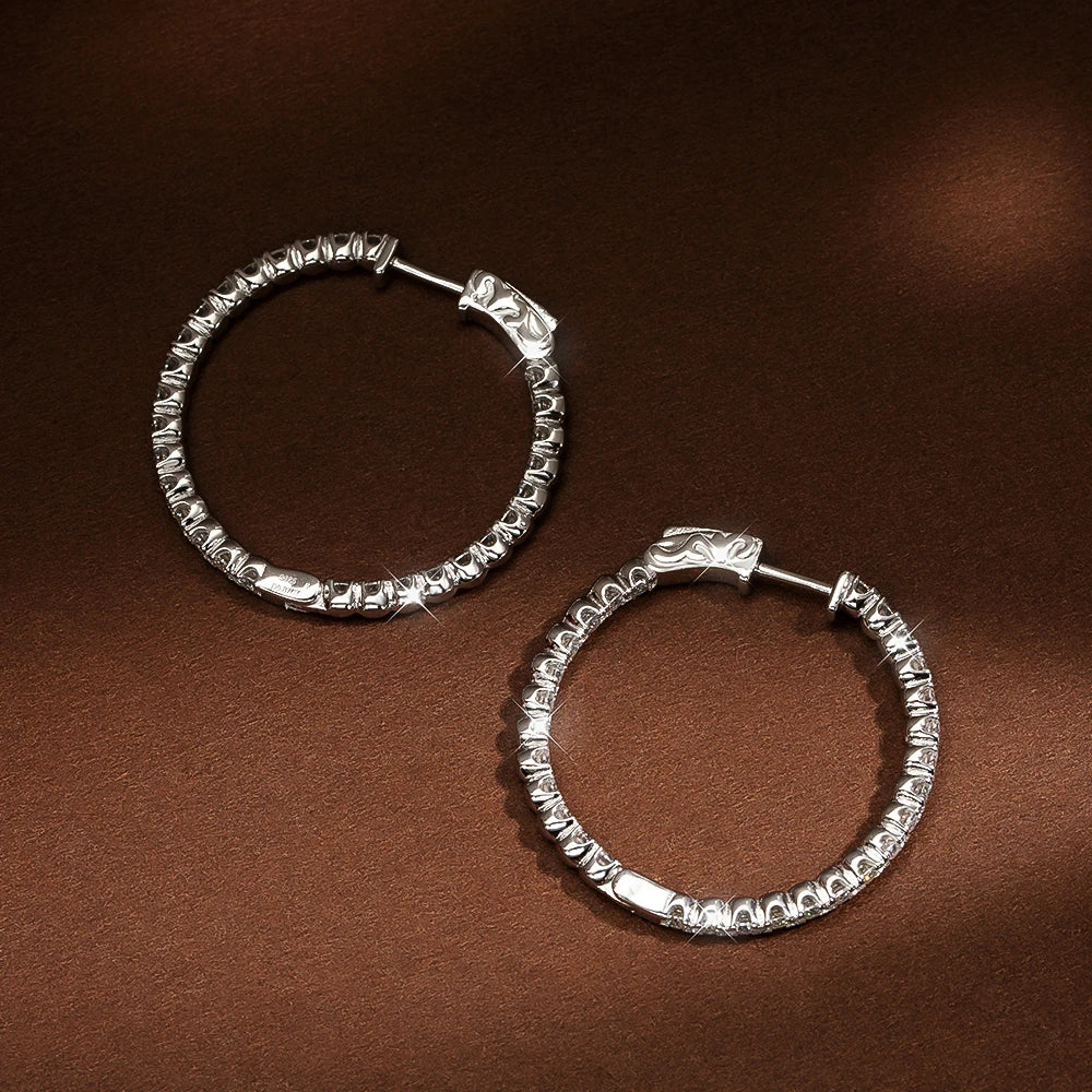 TBCYD 1.8MM D Color VVS1 Moissanite Hoop Earrings For Women GRA Certified S925 Silver Ear Studs Wedding Party Fine Jewelry Gifts