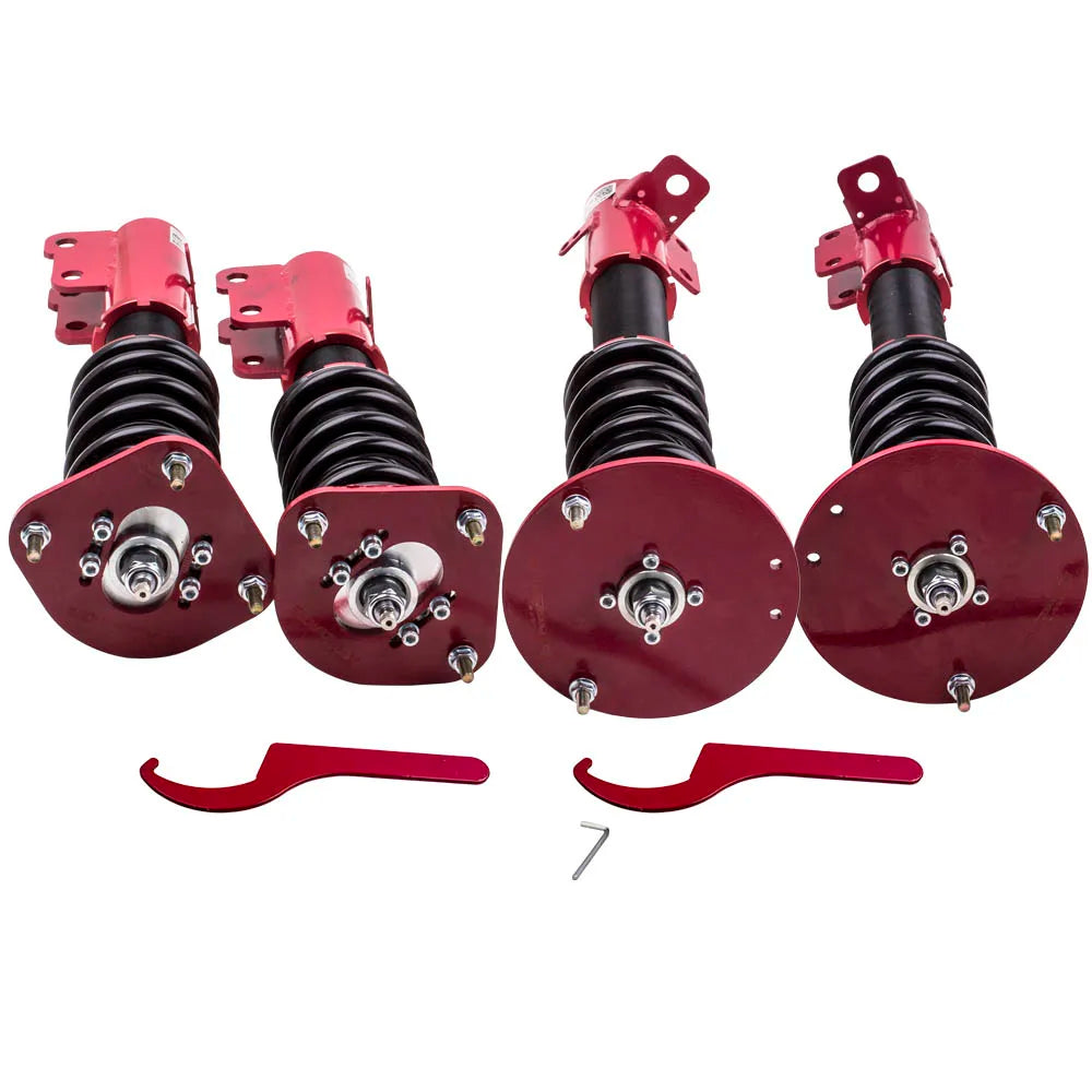 4pcs Coilover Shocks Kits for Dodge Neon 2000-2005 & SRT-4 2003-2005 24 Ways Adj. Damper Red Suspension