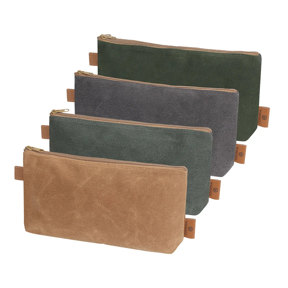 Kosibate Waterproof Waxed Canvas Pouch Gadget Case Storage Organizer Multi-function Electrical Tool Bag