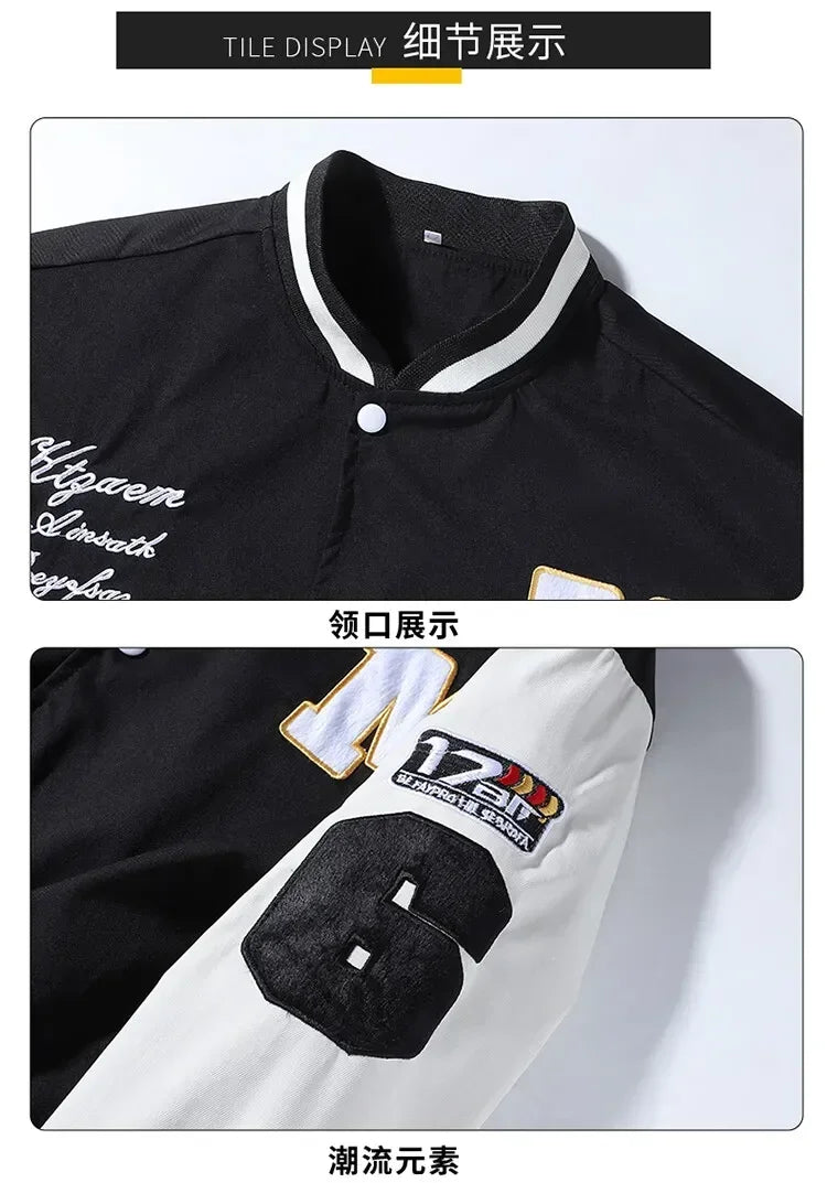 Mens Clothes Loose Fashion Baseball Uniform Outdoor Biker Travel Coat Men Loose Jacket Sportswear Motorcycle Jacket Men's Coat
