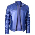 Men's Motorcycle Leather Coat Mens Clothes Slim Fit Casual Leather Jackets Trendy Mens Jackets Fashion Vintage Leather Coats