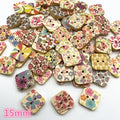 30pcs Cartoon Square Button DIY Handmade Scrapbook Wedding Decoration Sewing Accessories