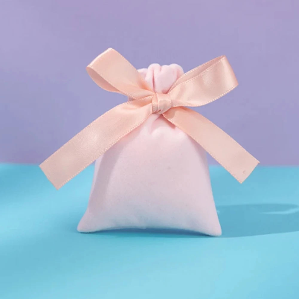 10Pcs Ribbon Velvet Gift Bag Wedding Favors Jewelry Pouches Earrings Ring Stud Nail Headset Phone Case Headset Pocket Organizer