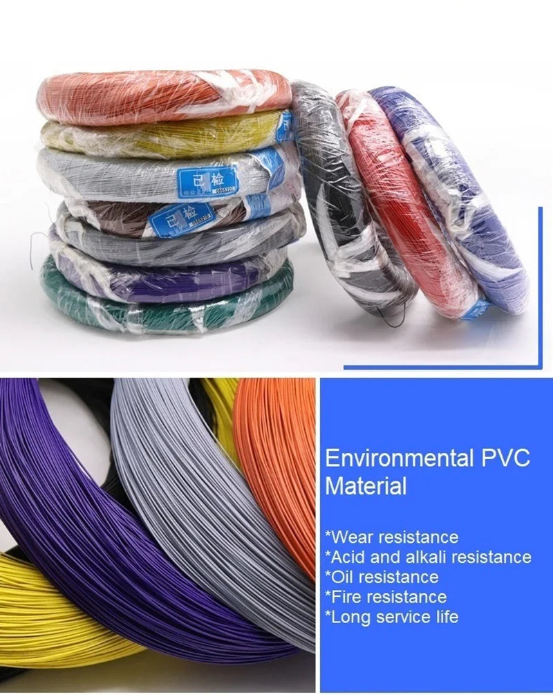 UL1571 Electronic Wire 32 30 28 26 AWG Flexible Cable PVC Insulated Tin-plated Copper Environmental LED Line DIY Cord