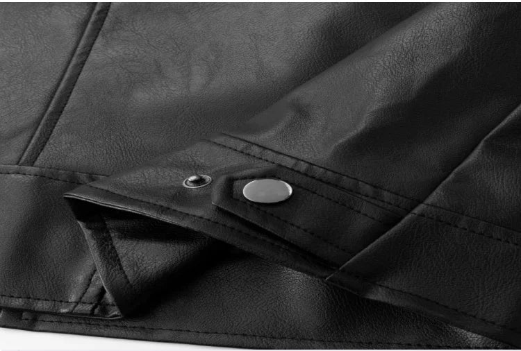 Men's Motorcycle Leather Coat Mens Clothes Slim Fit Casual Leather Jackets Trendy Mens Jackets Fashion Vintage Leather Coats
