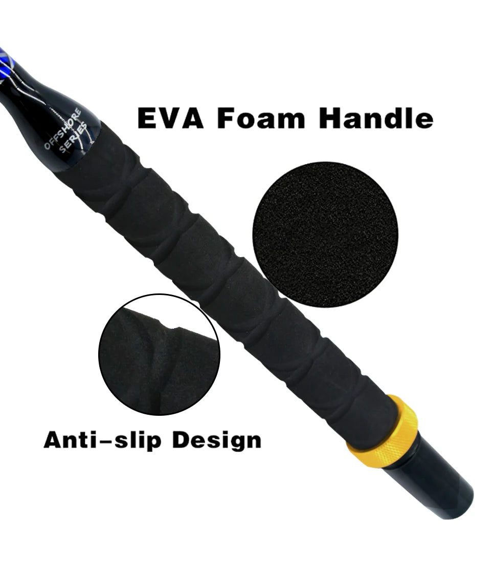 1.8m Sea Fishing Heavy Fishing Rod Goods 3+1 Roller Guid 80LBS 100LBS 130LBS Big Game Boat Trolling Rod Winter Rod Tuna