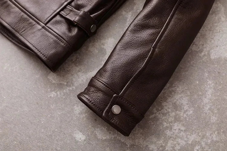 New Casual Real Cowhide Genuine Leather Jacket Men Slim Mens Clothes Spring Autumn Men's Cow Clothing Asian Size 6XL