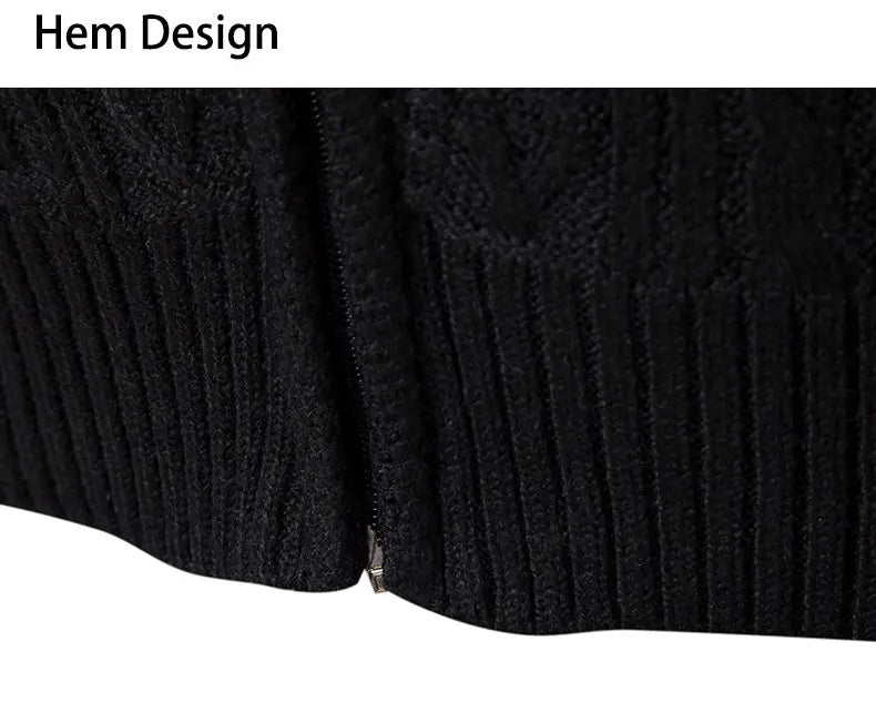 Men Cardigan Sweaters 2024 Autumn Winter New Warm Cashmere Wool Zipper Stand-up Collar Casual Knitwear SweaterCoat Mens Clothes