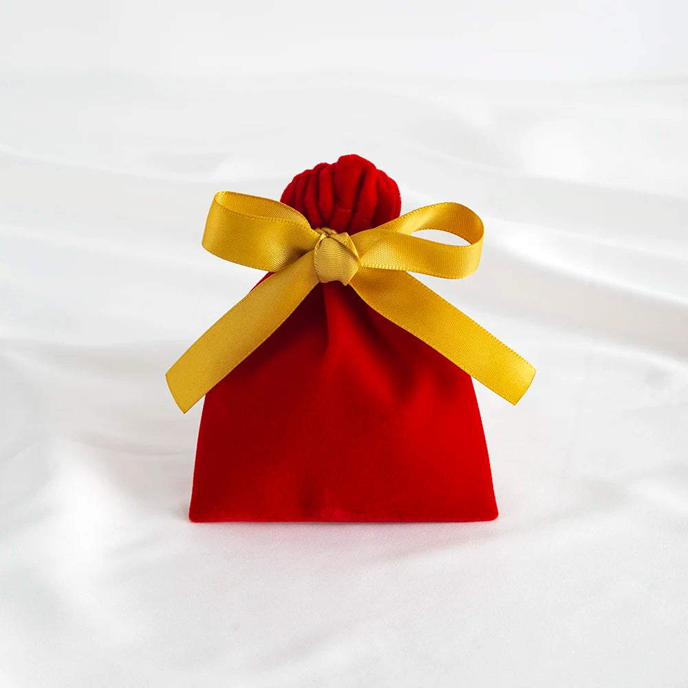 10Pcs Ribbon Velvet Gift Bag Wedding Favors Jewelry Pouches Earrings Ring Stud Nail Headset Phone Case Headset Pocket Organizer