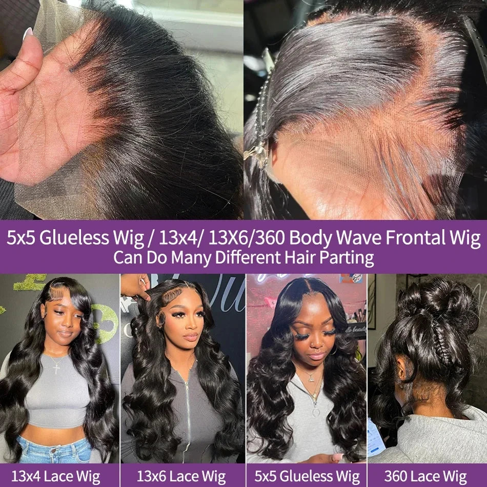 30 40 Inch Body Wave HD Lace Frontal Black Wig 100% 13x6 Human Hair Quality Natural Brazilian Cheap Wigs on Sale For Black Women