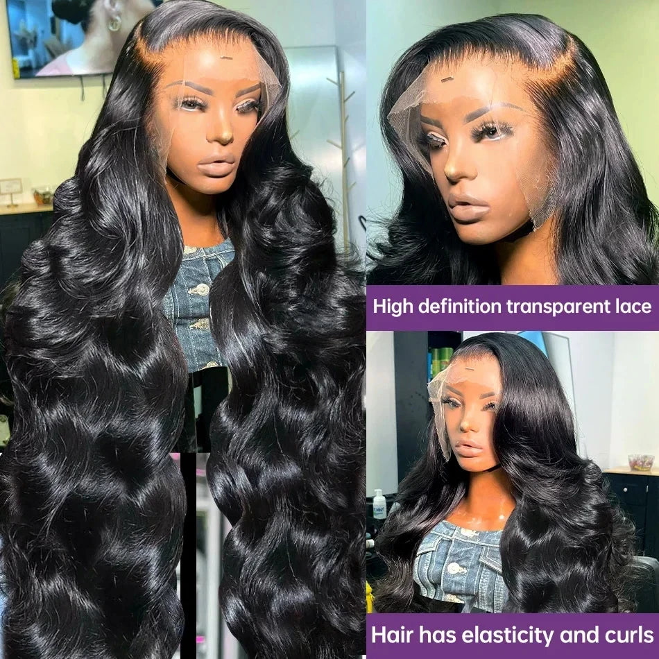 30 40 Inch Body Wave HD Lace Frontal Black Wig 100% 13x6 Human Hair Quality Natural Brazilian Cheap Wigs on Sale For Black Women