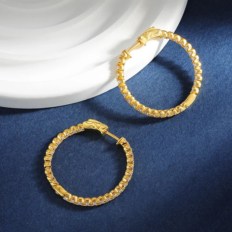 TBCYD 1.8MM D Color VVS1 Moissanite Hoop Earrings For Women GRA Certified S925 Silver Ear Studs Wedding Party Fine Jewelry Gifts