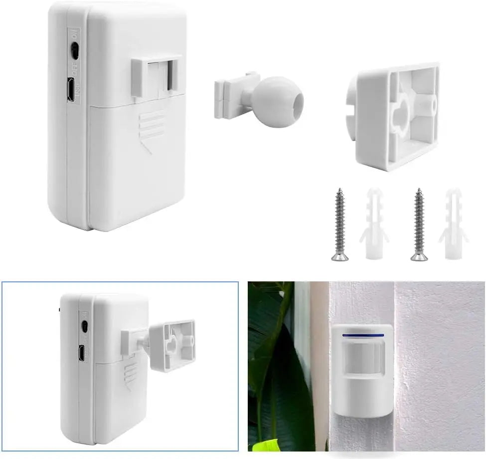 Wireless Passage Alarm with Electronic Plug-in Receiver, PIR Motion Sensor Detector,Doorbell Wireless Alarm System