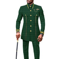new fashion casual African ethnic solid color cotton men's casual embroidered jacket + pants 2 sets  mens clothes  funny suit