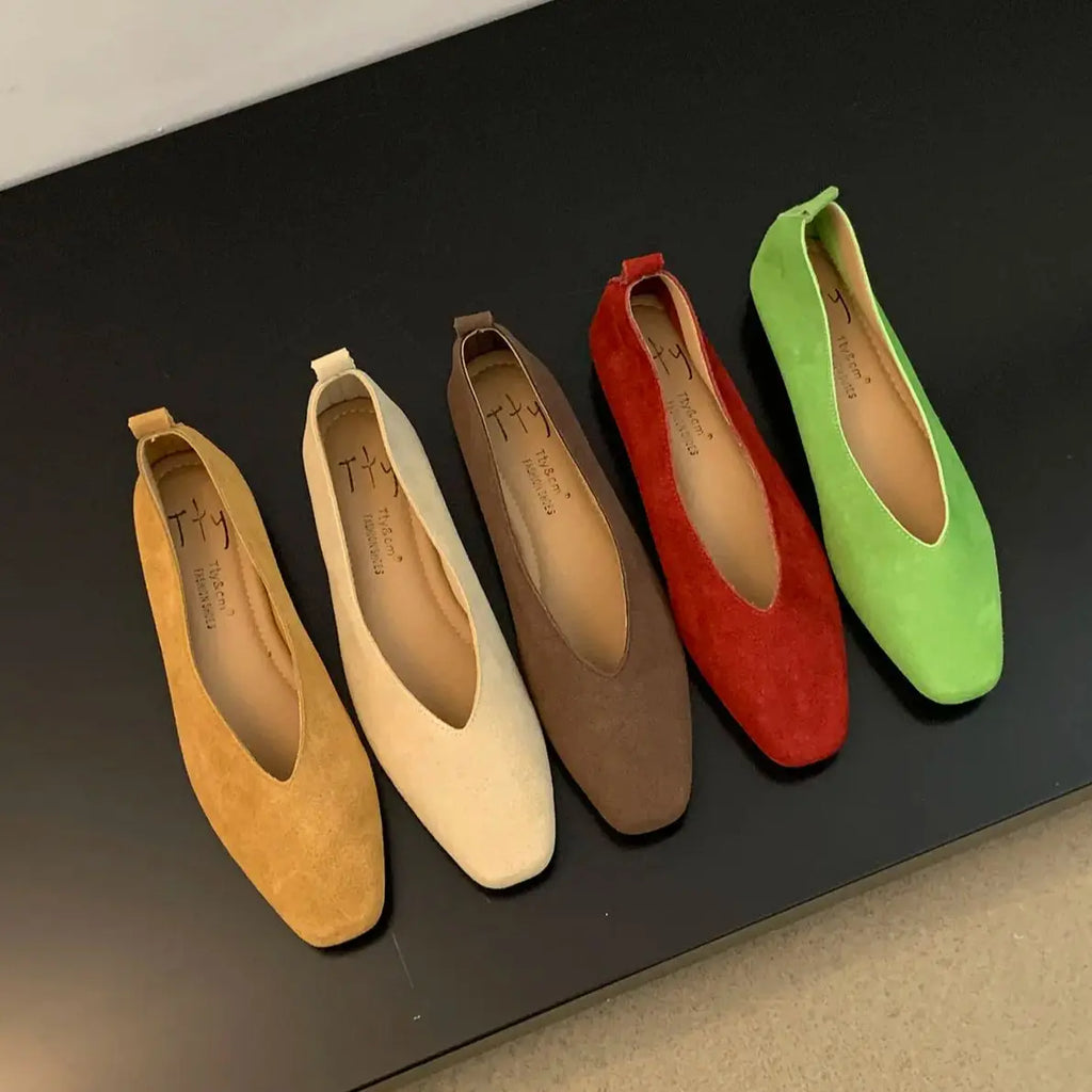 Bailamos Women Flat Shoes Round Toe Shallow Soft Ballerina Shoes Ladies Casual Dress Shoes Classics Ballet Loafers Mujer